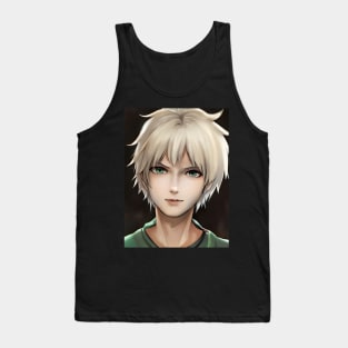 White Hair Anime Boy Tank Top